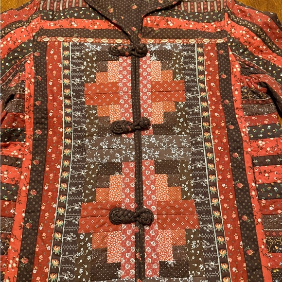 Handmade Quilted Folk Art Jacket | Patchwork Prairie Coat - Picture 14 of 16